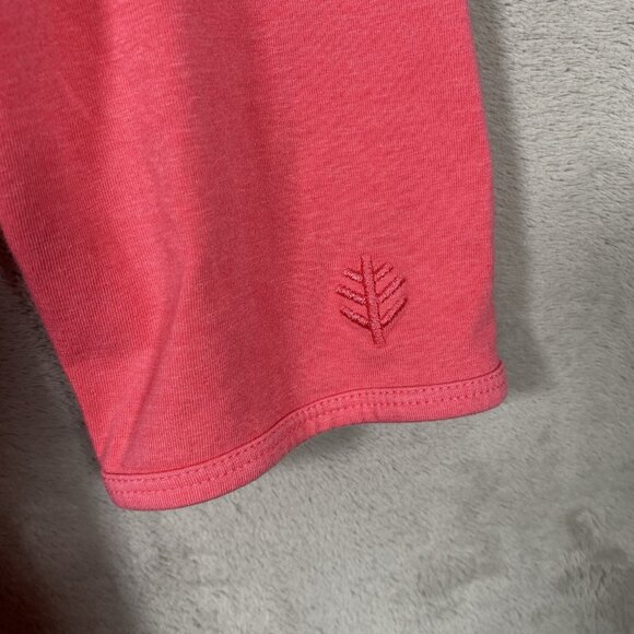 Coolibar T-Shirt Dress M UPF 50+ Roll Tab Sleeve Pink Beach Cover Up Hiking - Picture 4 of 12